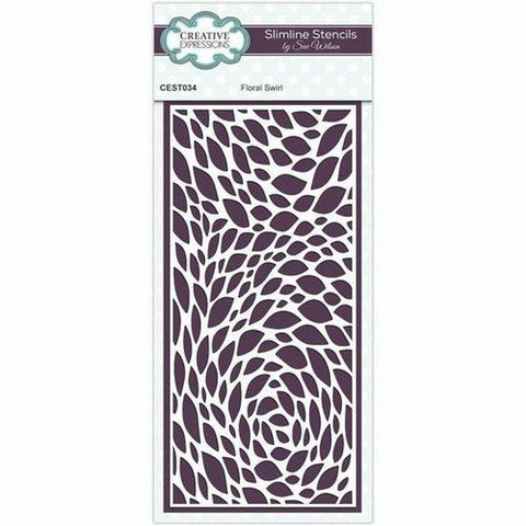 Slimline Stencil - Floral Swirl