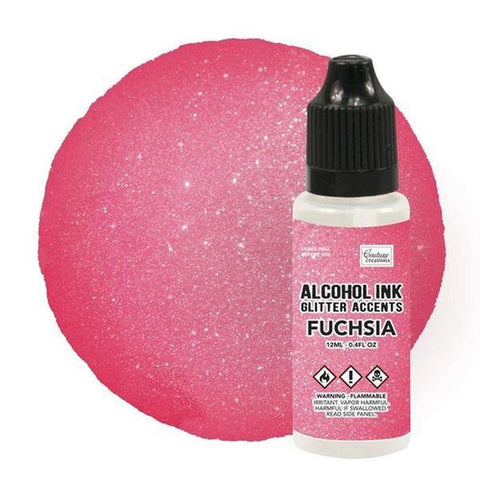 Glitter Accents Alcohol Ink - Fuchsia