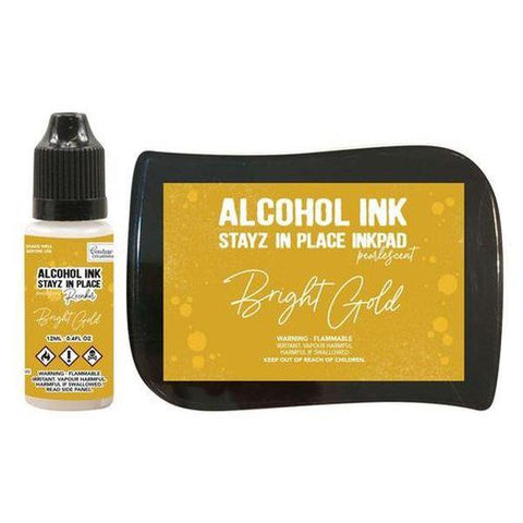 Alcohol Ink Pad with Reinker - Bright Gold Pearlised