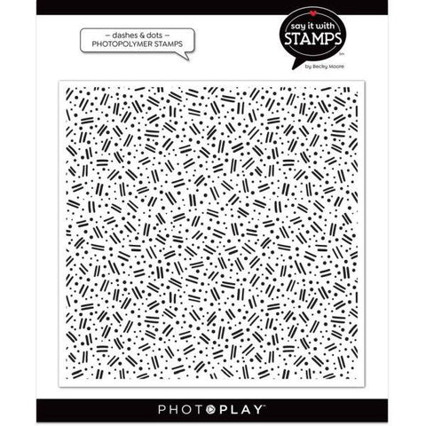 6x6 Background Stamp - Dashes & Dots