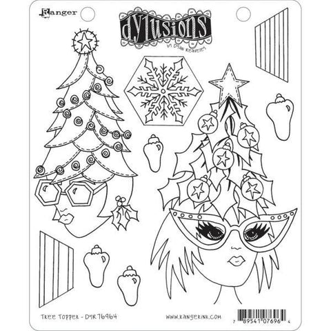 Dylusions Cling Stamp - Tree Topper