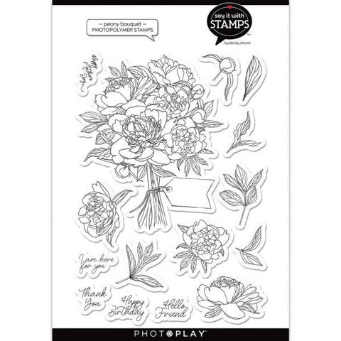 Say it With Stamps -Peony Bouquet Clear Stamps