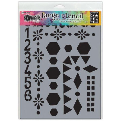 Dylusions Stencil - Large - Number Frame