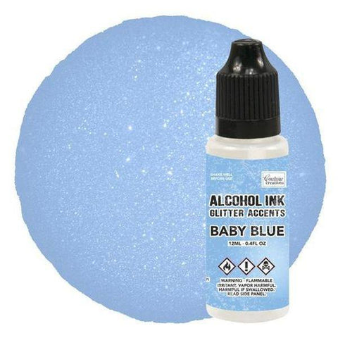 Glitter Accents Alcohol Ink - Baby Blue