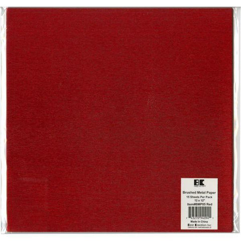 Brushed Metal Cardstock - Red