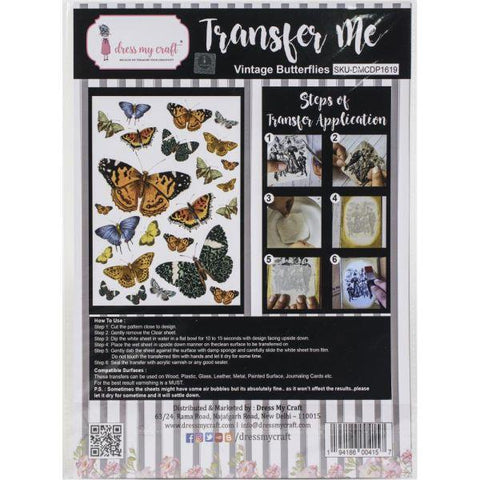 Transfer Me Sheet - Vintage Butterflies