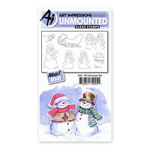 Watercolor Stamps - Snowman Set