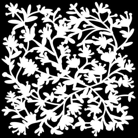 6x6 Stencil - Viney Flowers