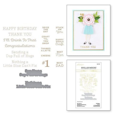 Happy Dance Collection - We Dabce Glimmer Sentiments Glimmer Hot Foil Plate & Die Set