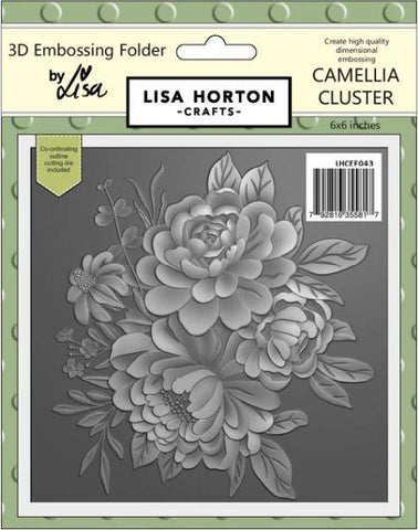 Camellia Cluster 3D Embossing Folder with Cutting Die