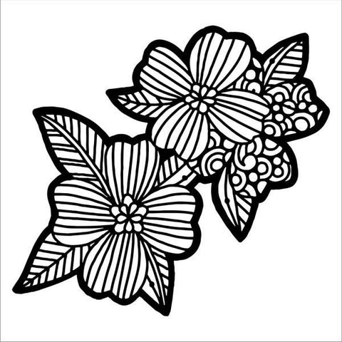 Dogwood Pair - 6x6 Stencil