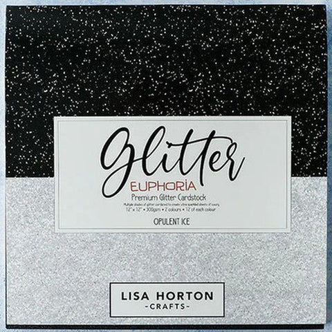 Opulent Ice - 12x12 Glitter Euphoria Premium Cardstock - Black & White