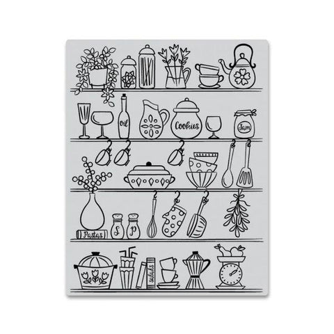 Bold Prints - Kitchen Shelf Background - Cling Stamp