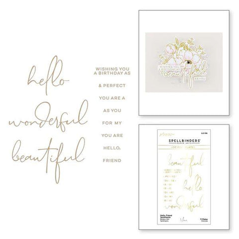 Anemone Blooms Collection - Hello, Friend Sentiments Glimmer Hot Foil Plate