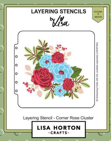 Corner Rose Cluster - 6x6 Layering Stencils