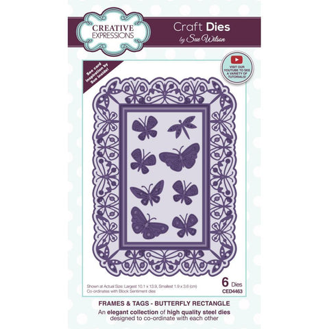 Frames & Tags - Butterfly Rectangle Dies