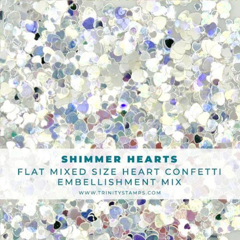 Flat Confetti Embellishment Mix - Shimmer Hearts