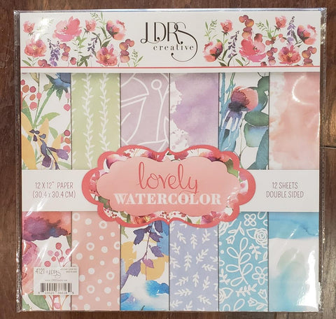 Lovely Watercolor 12 x 12 Paper Pack