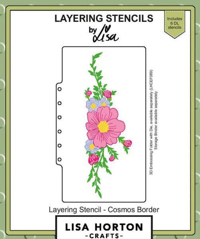 Cosmos Border - Slimline Layering Stencils